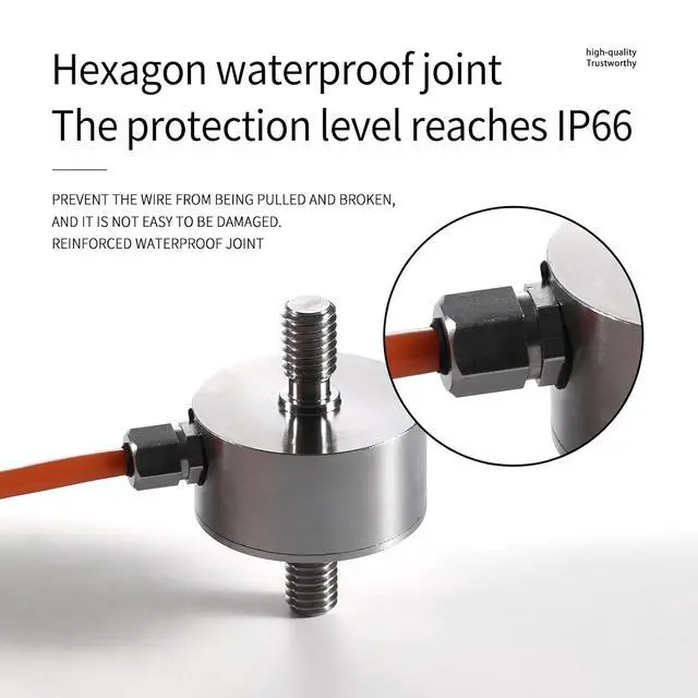 Alt view image 5 of 7 - Load Cell Force Sensor, 0.1% High Precision Stainless Steel Tension Compression Sensor for Industrial Weighing & Force Measurement with 3m Cable (0-10KG)