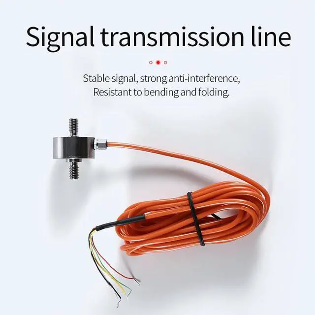 Alt view image 7 of 7 - Load Cell Force Sensor, 0.1% High Precision Stainless Steel Tension Compression Sensor for Industrial Weighing & Force Measurement with 3m Cable (0-10KG)