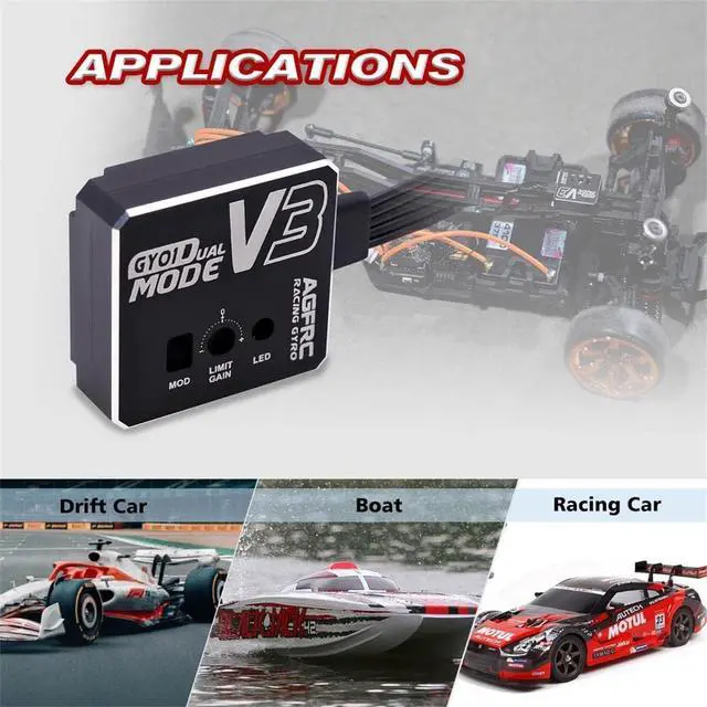 Alt view image 5 of 7 - Dual-Gain RC Drift Gyro with Aluminum Case (GY01 V3)