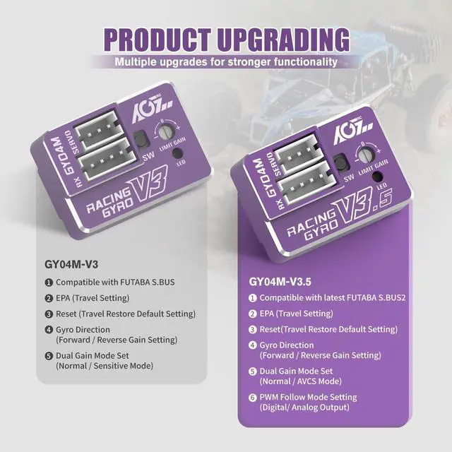 Alt view image 2 of 7 - 4g AVCS Gyro for RC Mini-Z Drift Car (GY04M V3.5 Purple)