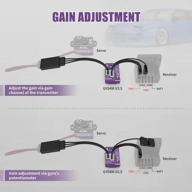 Alt view image 6 of 7 - 4g AVCS Gyro for RC Mini-Z Drift Car (GY04M V3.5 Purple)
