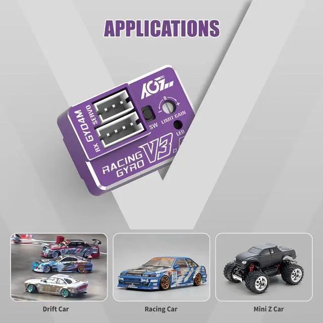 Alt view image 7 of 7 - 4g AVCS Gyro for RC Mini-Z Drift Car (GY04M V3.5 Purple)