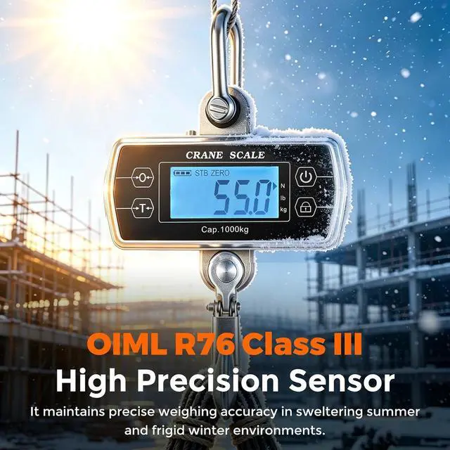 Alt view image 2 of 7 - Crane Scale 2200lb, OIML Class III CE Certified Hanging Scale