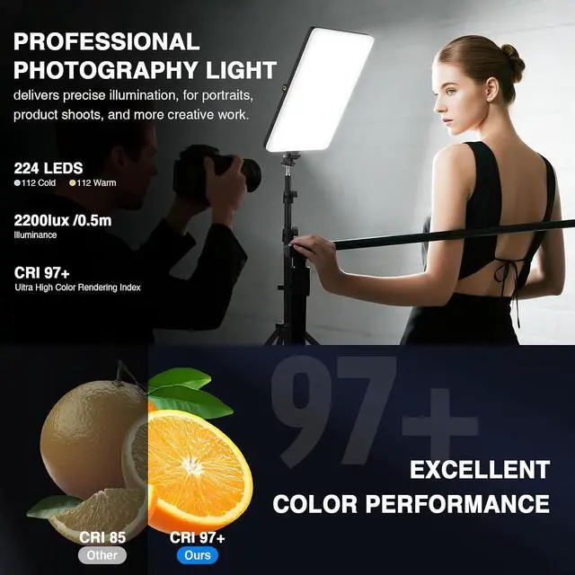 Alt view image 7 of 7 - 20W LED Video Photography Light Panel, Type C& Built-in 4000mAh