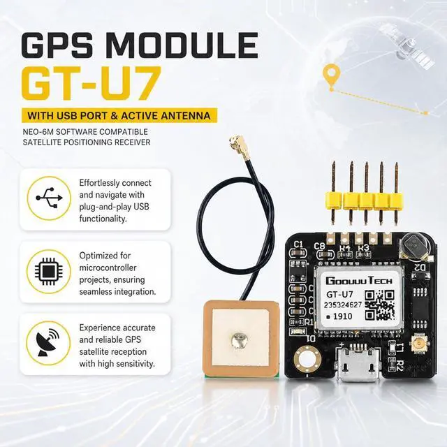 Alt view image 2 of 7 - 4-Pack GT-U7 GPS Module, USB Port, Active Antenna