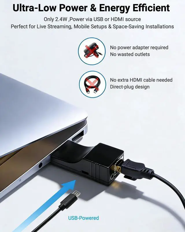 Alt view image 3 of 7 - H.265 HDMI Video Encoder, Mini 2K Hardware Live Encoder (AVC-2K)
