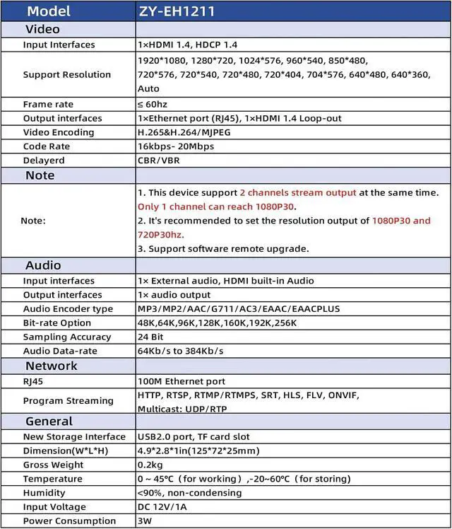Alt view image 6 of 6 - H.265/264/MJPEG Ultra Mini HDMI 1080P Video Encoder with HDMI loopout, HTTP, RTSP, RTMP/RTMPS, SRT, HLS, FLV, Compatible with ONVIF, Multicast IPTV Encoder for YouTube Facebook Twitch Live