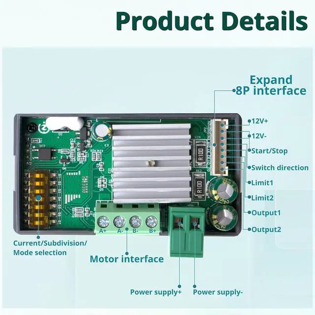 Alt view image 5 of 7 - NEMA 17 NEMA 23 NEMA 34 Stepper Motor Driver Controller