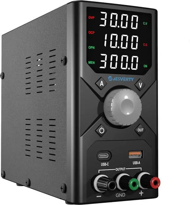 Main image of DC Power Supply Variable, 0-30V 0-10A Adjustable Switching DC Regulated Bench Power Supply with 20W USB & Type-C Quick-Charge, Encoder Knob, 4-Digit LED Display, Preset Memory - SPS-3010X