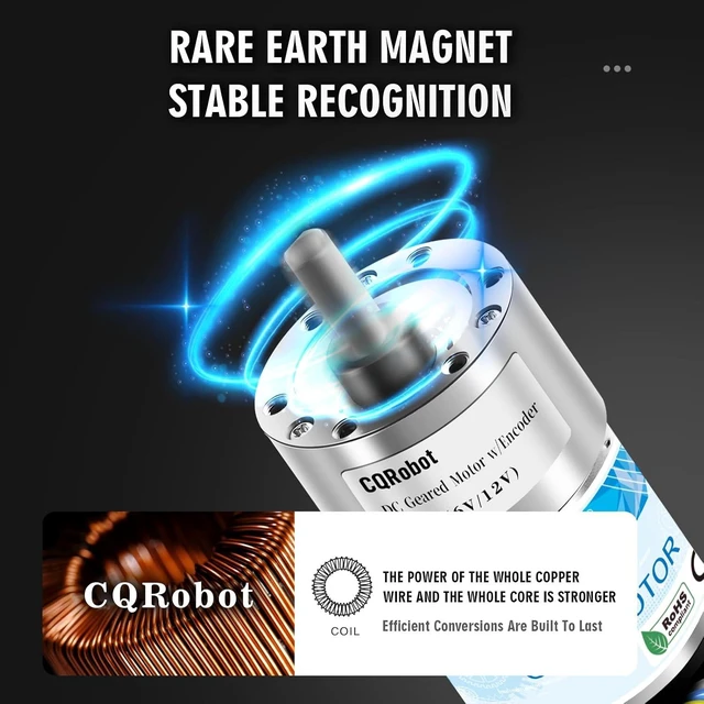 Alt view image 3 of 6 - 90:1 Metal DC Gearmotor, 37D x 70.1L mm, 6V/12V with 64 CPR Encoder