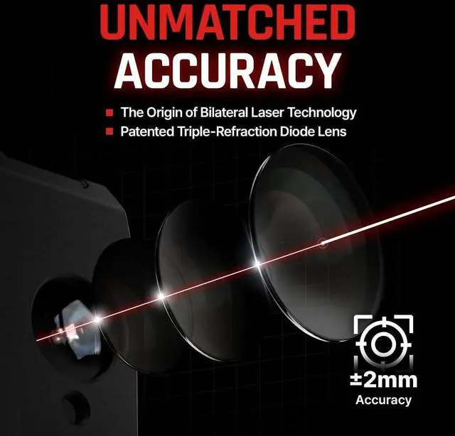 Alt view image 3 of 7 - Saber X: The Dual Laser Distance Meter with Optimum Efficiency 2mm, The Bilateral Laser Measuring Tool with Angle Sensor, Measuring Upto 262ft (80m) with Precise Laser.