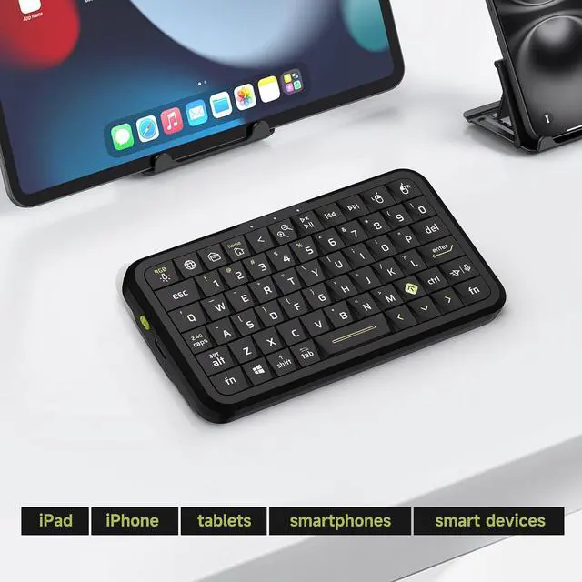 Alt view image 2 of 7 - Mini Keyboard with Triple Mode (2.4G/Bluetooth/USB-C),RGB Backlit with Memory, Air Mouse, Ultra-Slim Portable, Compatible with Tablet/PC/Smart TV/Phone (iOS/Android/Windows/Mac)