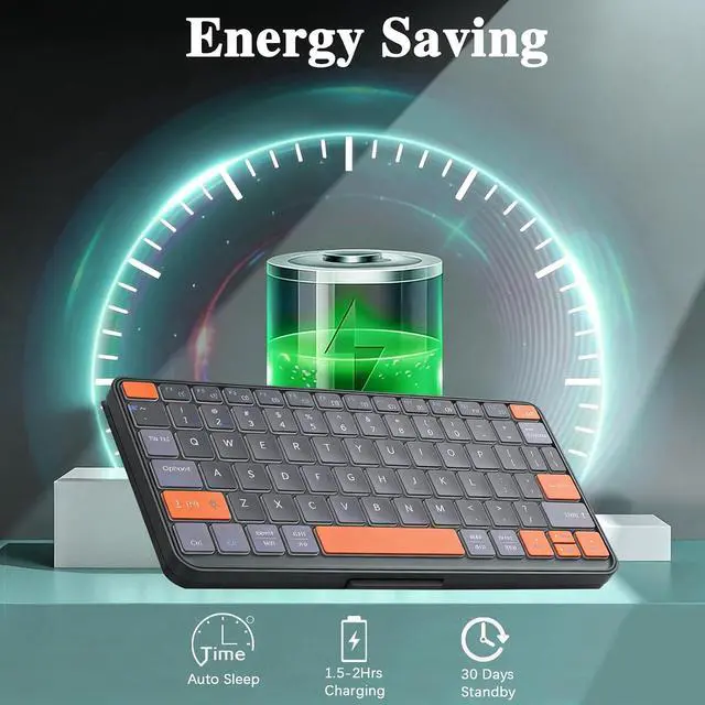 Alt view image 4 of 7 - Foldable Keyboard with 7-Color Backlit & Any-Angle Stand