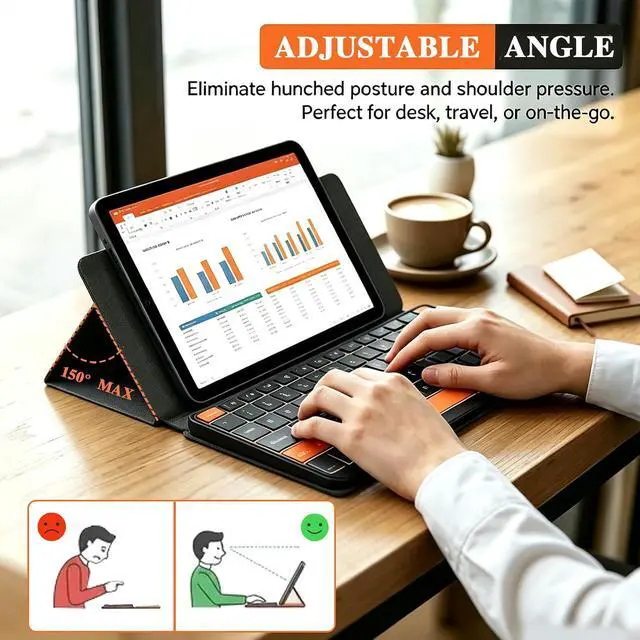 Alt view image 5 of 7 - Foldable Keyboard with 7-Color Backlit & Any-Angle Stand