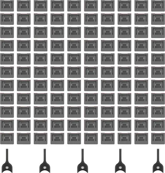 Main image of 100-Pack USB-A Port Locks with 5 Keys,Laptop Security Locks for Physical Security and Malware Protection, Removable USB-A Port Locks for PC Laptops,Protecting Data and Information Security (Black)
