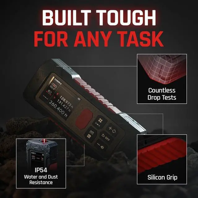 Alt view image 5 of 7 - Saber X: The Dual Laser Distance Meter with Optimum Efficiency 2mm, The Bilateral Laser Measuring Tool with Angle Sensor, Measuring Upto 262ft (80m) with Precise Laser.