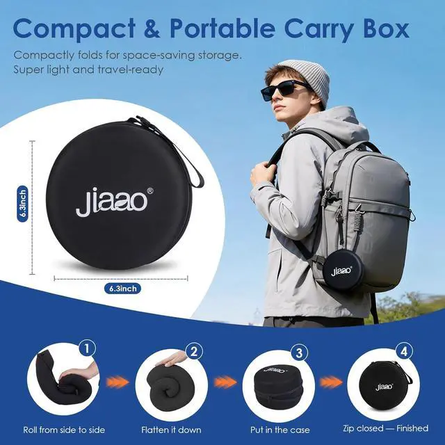 Alt view image 6 of 7 - Travel Pillow Memory Foam Neck Pillow for Airplanes with Adjustable Neck Support, Includes Eye Mask, Earplugs & Storage Bag - Perfect for Flights, Road Trips, and Trains