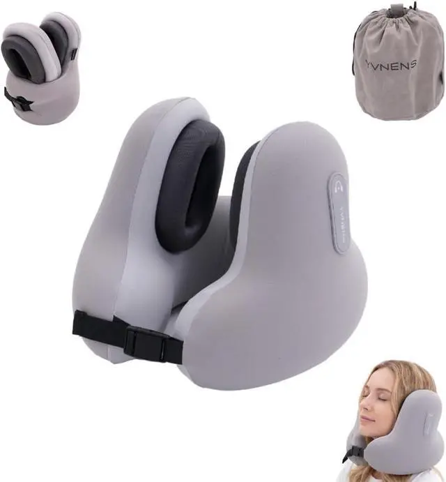 Main image of Neck Travel Pillows for Airplanes with Bluetooth Headphones, Memory Foam Neck Travel Pillow for Airplanes, Long Flight Travel Pillow for Plane, Office, Cars, Home, Sleeping & Rest (Gray)
