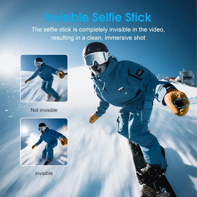Alt view image 7 of 7 - Bullet Time Selfie Stick Tripod with Bluetooth Remote for Insta360 X5/X4/X3/GO Ultra/ACE Pro 2, 50" Invisible Extendable Camera Handle Grip for DJI OSMO 360 Action 6 5 Pro, GoPro 13 12 11 Max 2