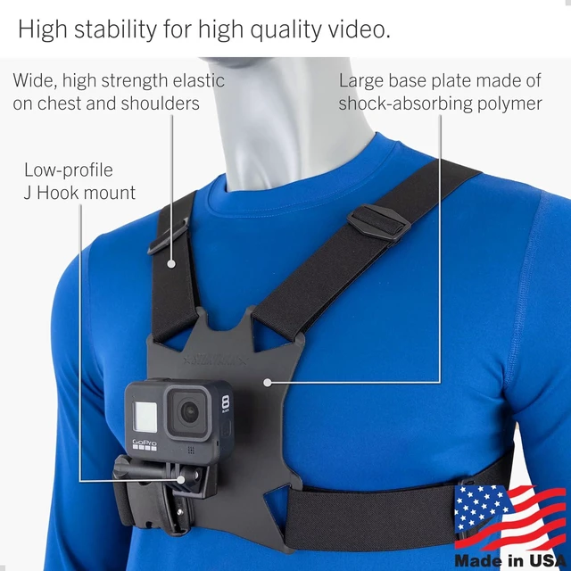 Alt view image 2 of 5 - High-Stability Chest Mount with J Hook for Action Cameras