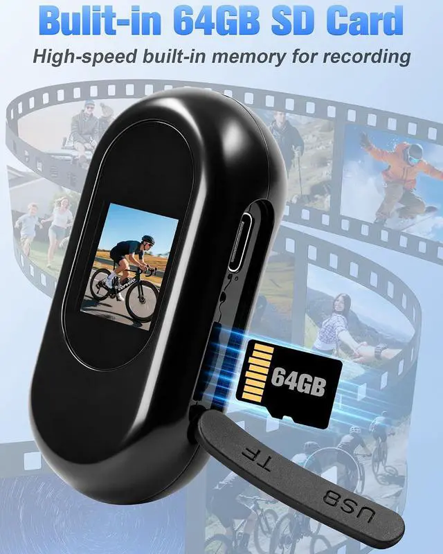 Alt view image 4 of 7 - Mini Body Camera 1080P, Small Action Camera