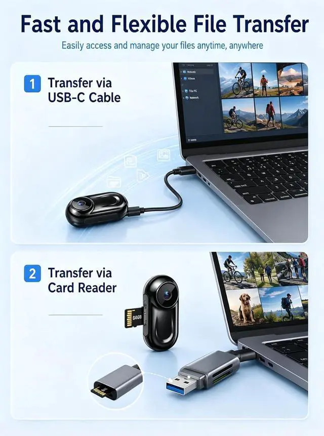 Alt view image 6 of 7 - Mini Body Camera 1080P, Small Action Camera