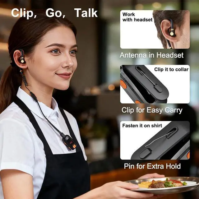 Alt view image 4 of 7 - 2 Pack Mini Walkie Talkies, IP54 Waterproof Small Walkie Talkies