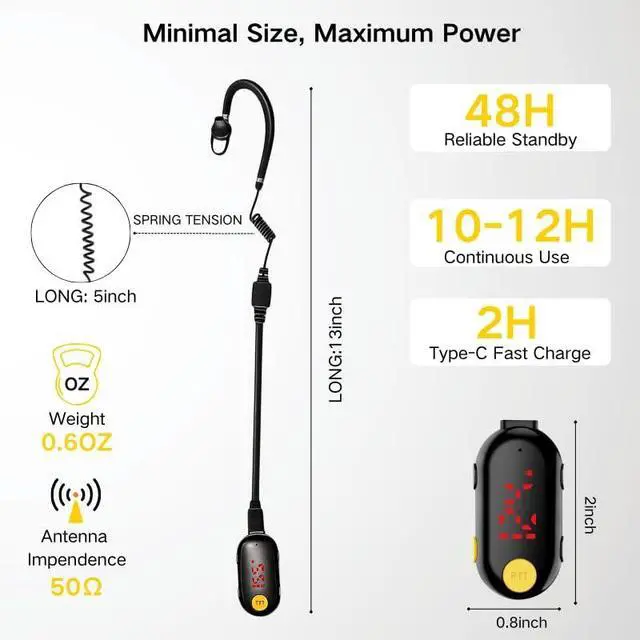 Alt view image 2 of 7 - Mini Walkie Talkies, Portable Two-Way Radios with Earpieces 3 Pack