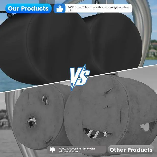 Alt view image 6 of 7 - 2 Pack Boat Speaker Covers, 900D Waterproof Wakeboard Tower Speaker Cover