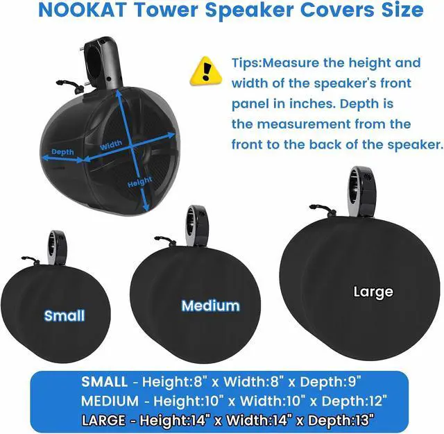 Alt view image 5 of 7 - 2 Pack Boat Speaker Covers, 900D Waterproof Wakeboard Tower Speaker Cover