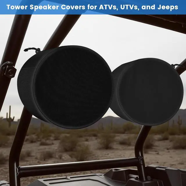 Alt view image 7 of 7 - 2 Pack Boat Speaker Covers, 900D Waterproof Wakeboard Tower Speaker Cover