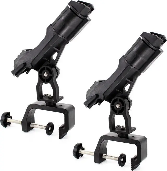 Main image of 2 Pack Fishing Rod Holder, 360 Degree Adjustable Clamp, For Boat, Kayaks