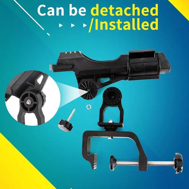 Alt view image 4 of 7 - 2 Pack Fishing Rod Holder, 360 Degree Adjustable Clamp, For Boat, Kayaks