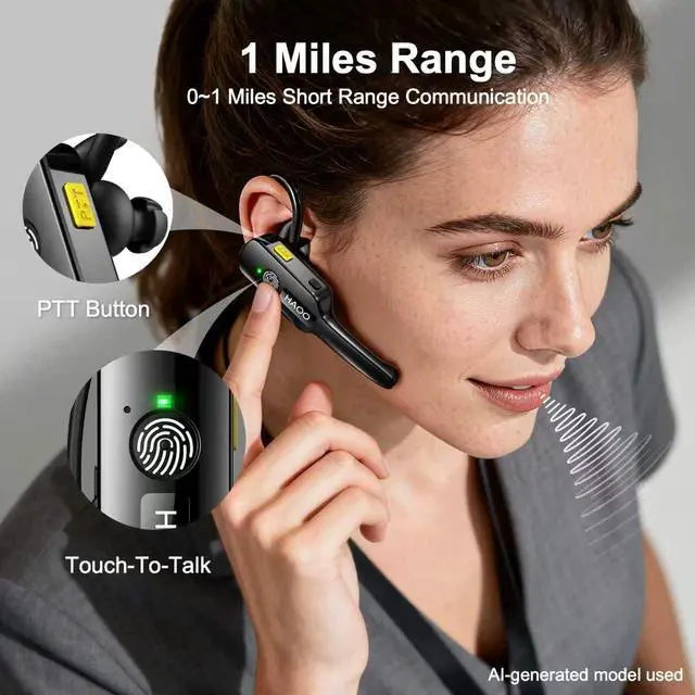 Alt view image 4 of 7 - 3 Pack Wireless Mini Walkie Talkies, ENC Noise Cancellation