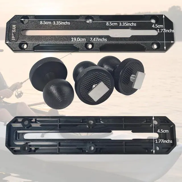 Alt view image 3 of 7 - Heavy Duty Drill Base Track Holder for Trucks/Boats/Wall/Desk/Vehicles, w/ 1" Ball with T-Bolt, w/3.9 Inches Double Socket Arms-Mount for Phone & Handheld Radio & Shoulder Speaker Mic