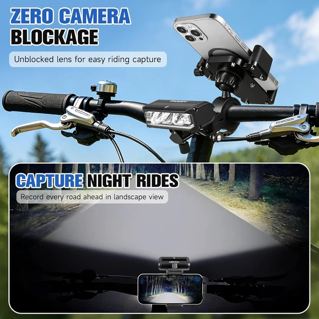 Alt view image 2 of 7 - 2026 NEW 2-in-1 Detachable Bike Light Phone Holder, IPX5 Rechargeable Bicycle Headlight Mount, Adjustable for iPhone 17 16 15 Pro Max, Galaxy & 4.7-7" Phones