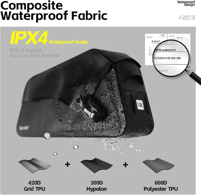 Alt view image 4 of 7 - Bike Top Tube Bag Waterproof IPX4 Magnetic Closure Frame Pouch for Road & MTB Slim Fit (Size 1.0L)