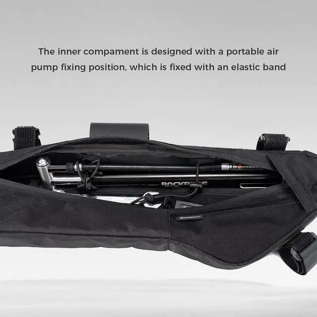 Alt view image 4 of 6 - Bike Frame Bag - Waterproof & Anti-Slip 5-Point Straps Mount, Durable Ripstop Nylon with Hidden Cable Port for Hydration & Charging