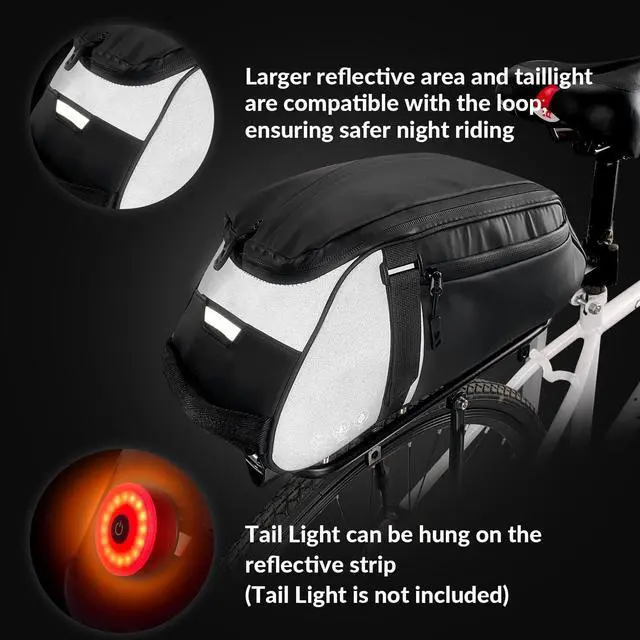 Alt view image 2 of 7 - Rear Bike Rack Bag, 8L Waterproof Bike Storage Saddle Bag for Bicycle