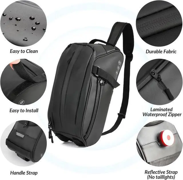 Alt view image 6 of 7 - Rear Bike Rack Bag, 8L Waterproof Bike Storage Saddle Bag for Bicycle