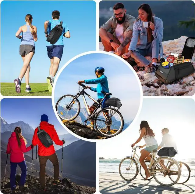 Alt view image 7 of 7 - Rear Bike Rack Bag, 8L Waterproof Bike Storage Saddle Bag for Bicycle
