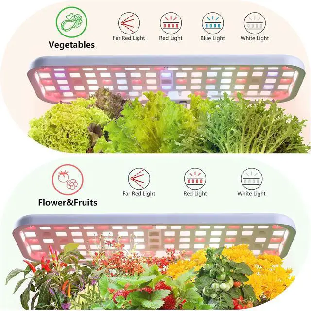 Alt view image 2 of 7 - Indoor Herb Garden with Grow Light & Pots, Full Spectrum LED Planter for Kitchen Herbs & Houseplants, Height Adjustable Indoor Growing System for Home & Apartment Decor (White, 16 * 6.3 * 7.1 inch)