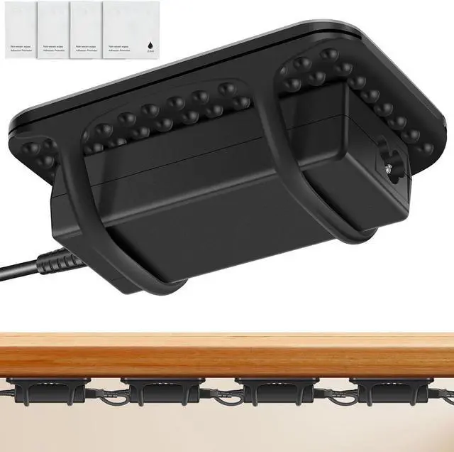 Main image of 4 PACK Laptop Charger Holder Under Desk Power Brick Mount with Adhesive
