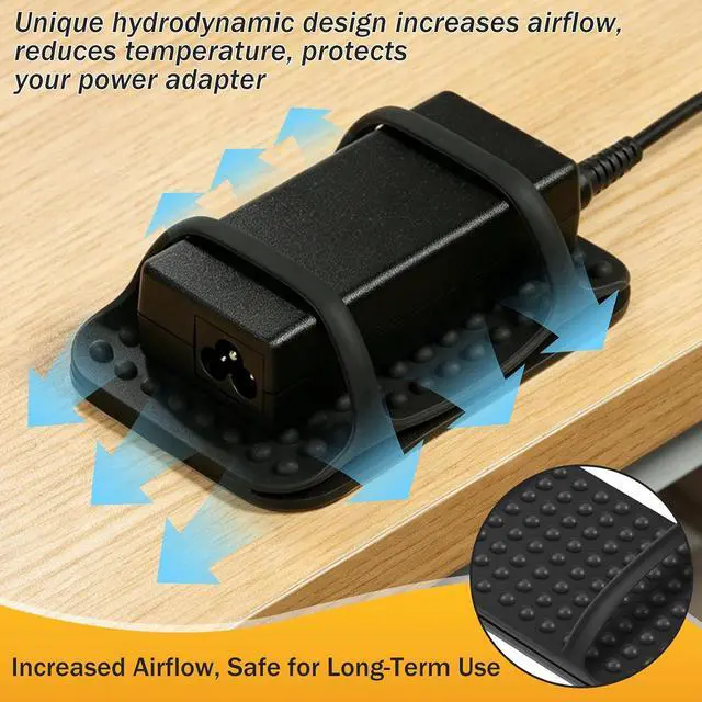 Alt view image 4 of 7 - 4 PACK Laptop Charger Holder Under Desk Power Brick Mount with Adhesive