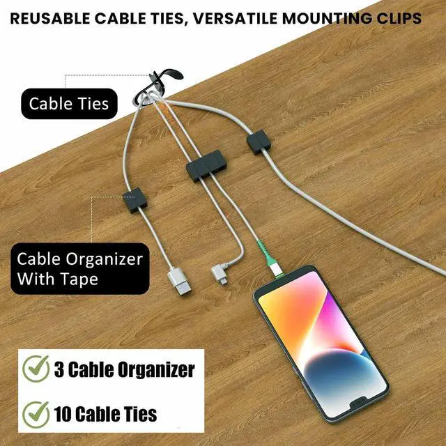 Alt view image 3 of 7 - Cable Management Tray, 2-Pack Metal Power Strip Holder for Under Desk Wire Cord Organizer, Office/HomeBlack