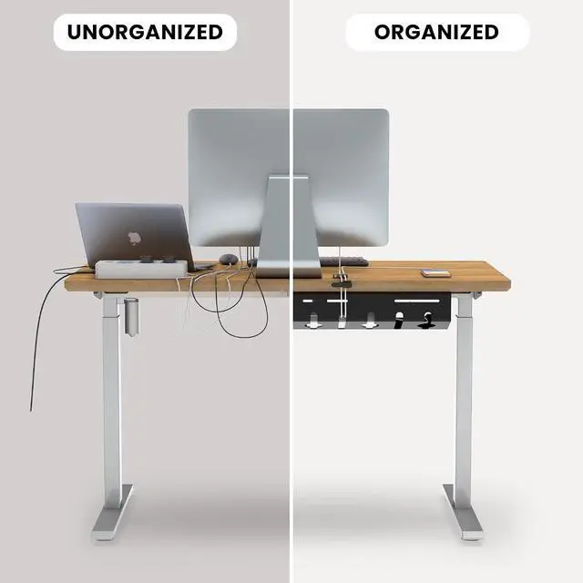 Alt view image 6 of 7 - Cable Management Tray, 2-Pack Metal Power Strip Holder for Under Desk Wire Cord Organizer, Office/HomeBlack