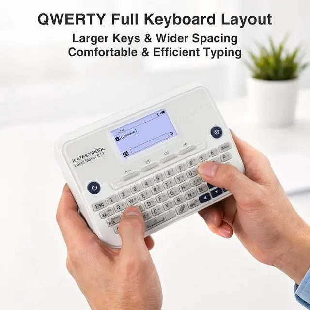 Alt view image 6 of 7 - E12 Keyboard & Bluetooth Label Maker Machine with 4 Tapes, White