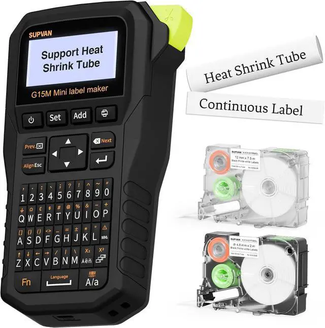 Main image of G15M Mini Portable Label Maker Machine with Heat Shrink Tube