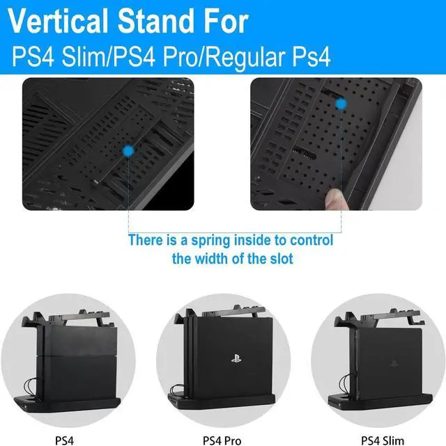 Alt view image 2 of 7 - PSVR Stand Compatible with PS4 VR - PS4/Slim/Pro Cooling Station and Charging Dock for Playstation VR Stand to Charge PS VR Controllers and Accessories Multipurpose PS Charging Stantion Storage