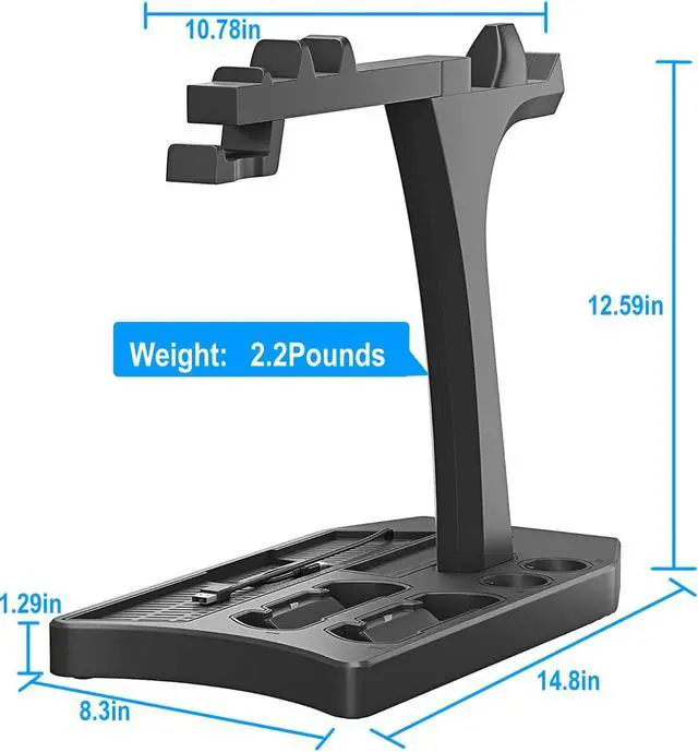 Alt view image 6 of 7 - PSVR Stand Compatible with PS4 VR - PS4/Slim/Pro Cooling Station and Charging Dock for Playstation VR Stand to Charge PS VR Controllers and Accessories Multipurpose PS Charging Stantion Storage